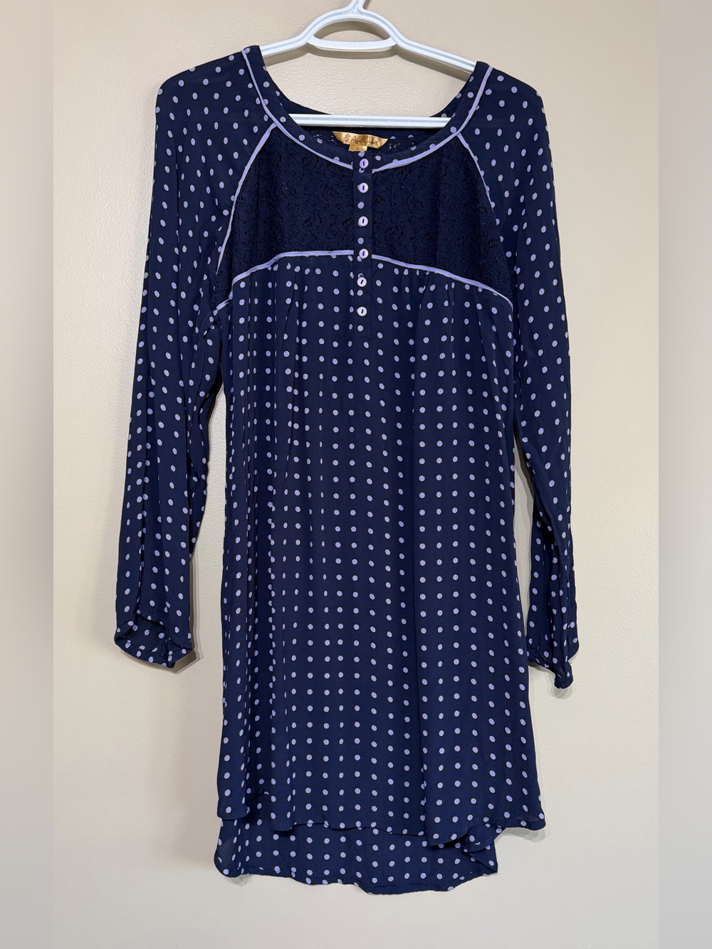 Y2K April Cornell Polka Dot Lace Mini Dress